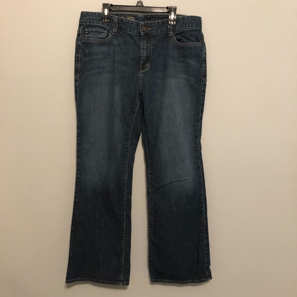 Eddie Bauer 12S dark button fly trouser jeans